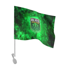 Флаг для автомобиля с принтом Пришельцы в Тюмени, 100% полиэстер | Размер: 30*21 см | alien | esport | ufo | игры | инопланетяне | инопланетянин | кибер | киберспорт | нло | пришелец | пришельцы