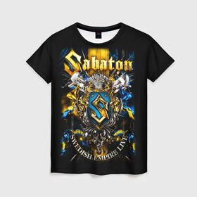 Женская футболка 3D с принтом Sabaton в Тюмени, 100% полиэфир ( синтетическое хлопкоподобное полотно) | прямой крой, круглый вырез горловины, длина до линии бедер | heavy metal | metal | sabaton | группы | метал | музыка | пауэр метал | рок | сабатон | хэви метал