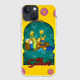 Чехол для iPhone 13 mini с принтом Симпсоны (3) в Тюмени,  |  | Тематика изображения на принте: bart | homer | lisa | simpsons | барт | гомер | лиза | мардж | пончик | симпсоны
