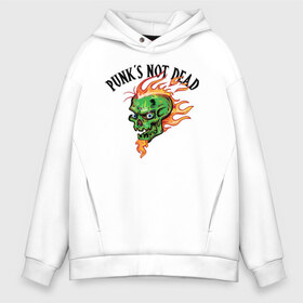 Мужское худи Oversize хлопок с принтом Punks not dead в Тюмени, френч-терри — 70% хлопок, 30% полиэстер. Мягкий теплый начес внутри —100% хлопок | боковые карманы, эластичные манжеты и нижняя кромка, капюшон на магнитной кнопке | Тематика изображения на принте: beard | cool | creative | death | design | eyes | fire | flame | green | hype | music | punk | skull | vanguard | авангард | борода | глаза | дизайн | зеленый | креатив | круто | музыка | огонь | панк | пламя | хайп | череп