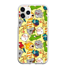 Чехол для iPhone 11 Pro Max матовый с принтом Зоопарк в Тюмени, Силикон |  | Тематика изображения на принте: девочке | детская | детям | дочке | животные | жираф | зоопарк | коала | крокодил | лев | мальчику | попугай | разноцветная | ребенку | рыбка