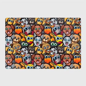 Магнитный плакат 3Х2 с принтом Веселые собаки в Тюмени, Полимерный материал с магнитным слоем | 6 деталей размером 9*9 см | бульдог | голубые глаза | доберман | животные | жирафы | котики | милые | олени | разноцветные | собаки | хаски | яркие