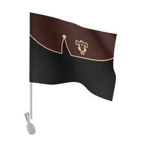 Флаг для автомобиля с принтом Мантия Чёрный Бык (Черный) в Тюмени, 100% полиэстер | Размер: 30*21 см | anime | black | black bull | black clover | bull | clover | аниме | аста | астер | бык | клевер | черный | чёрный бык | черный клевер