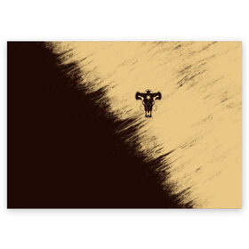 Поздравительная открытка с принтом Черный Клевер (Черный Бык) 4 в Тюмени, 100% бумага | плотность бумаги 280 г/м2, матовая, на обратной стороне линовка и место для марки
 | anime | black | black bull | black clover | bull | clover | аниме | аста | астер | бык | клевер | черный | чёрный бык | черный клевер