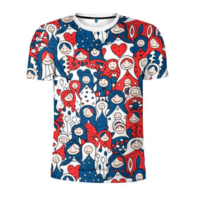 Мужская футболка 3D спортивная с принтом Русские матрешки в Тюмени, 100% полиэстер с улучшенными характеристиками | приталенный силуэт, круглая горловина, широкие плечи, сужается к линии бедра | animal | balalaika | blue | cat | cute | flowers | girls | kitten | look | matryoshka | national | russia | russian | white | woode | балалайка | белый | взгляд | девушки | животное | играет | игрушки | кот | котёнок | красный | милый | национальный | пла
