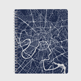 Тетрадь с принтом Карта Москвы в Тюмени, 100% бумага | 48 листов, плотность листов — 60 г/м2, плотность картонной обложки — 250 г/м2. Листы скреплены сбоку удобной пружинной спиралью. Уголки страниц и обложки скругленные. Цвет линий — светло-серый
 | capital | city | country | map | moscow | plan | rivers | roads | russia | russians | scheme | город | дороги | карта | москва | план | реки | россия | русские | столица | страна | схема