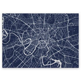 Поздравительная открытка с принтом Карта Москвы в Тюмени, 100% бумага | плотность бумаги 280 г/м2, матовая, на обратной стороне линовка и место для марки
 | capital | city | country | map | moscow | plan | rivers | roads | russia | russians | scheme | город | дороги | карта | москва | план | реки | россия | русские | столица | страна | схема