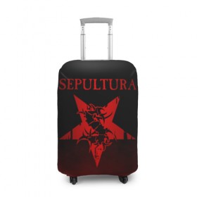 Чехол для чемодана 3D с принтом Sepultura в Тюмени, 86% полиэфир, 14% спандекс | двустороннее нанесение принта, прорези для ручек и колес | sepultura | грув метал | группы | дэт метал | метал | музыка | рок | трэш метал