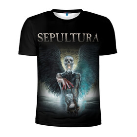 Мужская футболка 3D спортивная с принтом Sepultura в Тюмени, 100% полиэстер с улучшенными характеристиками | приталенный силуэт, круглая горловина, широкие плечи, сужается к линии бедра | sepultura | грув метал | группы | дэт метал | метал | музыка | рок | трэш метал
