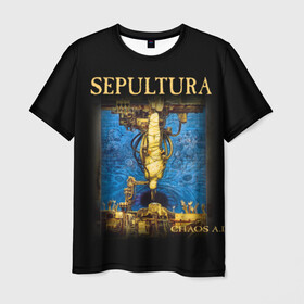 Мужская футболка 3D с принтом Sepultura в Тюмени, 100% полиэфир | прямой крой, круглый вырез горловины, длина до линии бедер | sepultura | грув метал | группы | дэт метал | метал | музыка | рок | трэш метал