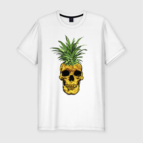 Мужская футболка премиум с принтом Ананас в Тюмени, 92% хлопок, 8% лайкра | приталенный силуэт, круглый вырез ворота, длина до линии бедра, короткий рукав | cool | creative | design | fruit | green | hype | new york | pineapple | skull | summer | supreme | vanguard | vegan | авангард | ананас | дизайн | зеленый | креатив | круто | лето | фрукт | хайп | череп