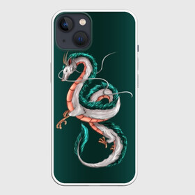 Чехол для iPhone 13 с принтом Дракон Хаку зеленый градиент в Тюмени,  |  | аниме | безликий | сэн и таинственное исчезновение тихиро | унесённые призраками | хаку | хаяо миядзаки
