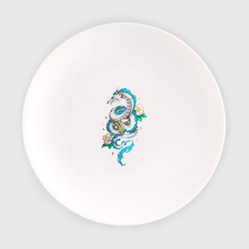 Тарелка с принтом Дракон Хаку в цветах в Тюмени, фарфор | диаметр - 210 мм
диаметр для нанесения принта - 120 мм | аниме | безликий | сэн и таинственное исчезновение тихиро | унесённые призраками | хаку | хаяо миядзаки
