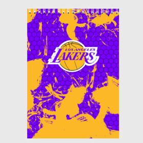 Скетчбук с принтом LA LAKERS в Тюмени, 100% бумага
 | 48 листов, плотность листов — 100 г/м2, плотность картонной обложки — 250 г/м2. Листы скреплены сверху удобной пружинной спиралью | los angeles lakers | nba | nba lakers | nba los angeles lakers | леброн джеймс. | лейкерс | лейкерс 2019 | лос анджелес лейкерс | хьюстон лейкерс