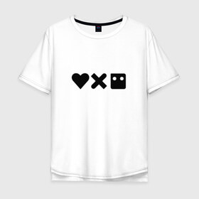 Мужская футболка хлопок Oversize с принтом LDR в Тюмени, 100% хлопок | свободный крой, круглый ворот, “спинка” длиннее передней части | death | love death + robots | netflix | robots | любовь | нетфликс | роботы | сериал