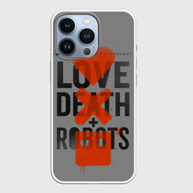 Чехол для iPhone 13 Pro с принтом LoveD+R в Тюмени,  |  | Тематика изображения на принте: death | love death + robots | netflix | robots | любовь | нетфликс | роботы | сериал