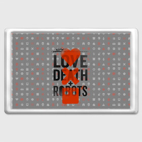 Магнит 45*70 с принтом LOVE DEATH + ROBOTS в Тюмени, Пластик | Размер: 78*52 мм; Размер печати: 70*45 | death | love death + robots | netflix | robots | любовь | нетфликс | роботы | сериал