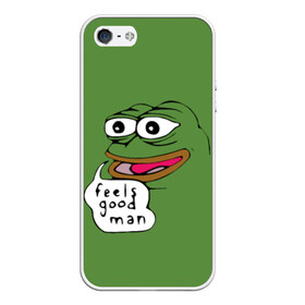 Чехол для iPhone 5/5S матовый с принтом Feels Good Man в Тюмени, Силикон | Область печати: задняя сторона чехла, без боковых панелей | pepe | pepe frog | зеленая лягушка | лягушка | пепе