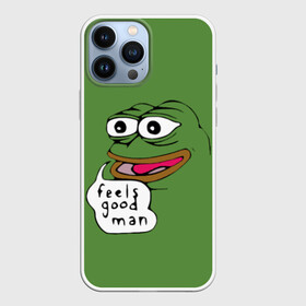 Чехол для iPhone 13 Pro Max с принтом Feels Good Man в Тюмени,  |  | Тематика изображения на принте: pepe | pepe frog | зеленая лягушка | лягушка | пепе