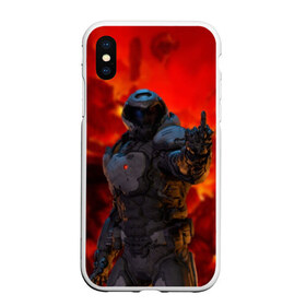 Чехол для iPhone XS Max матовый с принтом DOOM 3 в Тюмени, Силикон | Область печати: задняя сторона чехла, без боковых панелей | doom | game | id software | ад | доом | дум | игра | кровь | монстры