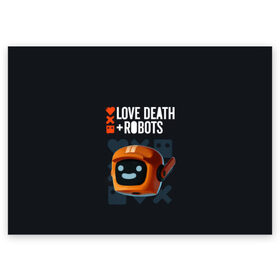 Поздравительная открытка с принтом Love, Death & Robots в Тюмени, 100% бумага | плотность бумаги 280 г/м2, матовая, на обратной стороне линовка и место для марки
 | cartoon | death | fantasy | heavy | horror | metal | miller | netflix | robots | tim | witness | любовь | миллер | мультфильм | робот | роботы | тим | ужасы | фэнтези