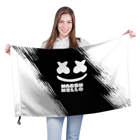 Флаг 3D с принтом Marshmello 4 в Тюмени, 100% полиэстер | плотность ткани — 95 г/м2, размер — 67 х 109 см. Принт наносится с одной стороны | dj | fortnite | marshmello | music | дж | зефир | маршмелоу | музыка | форнайт | фортнайт