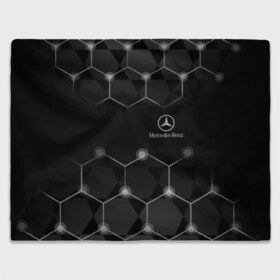 Плед 3D с принтом Mercedes в Тюмени, 100% полиэстер | закругленные углы, все края обработаны. Ткань не мнется и не растягивается | Тематика изображения на принте: amg | mercedes | авто | автомобиль | иномарка | логотип | машина | мерседес | текстура