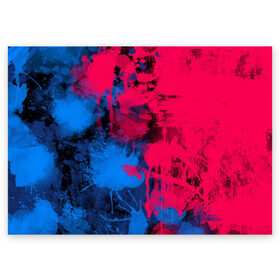 Поздравительная открытка с принтом Буря красок в Тюмени, 100% бумага | плотность бумаги 280 г/м2, матовая, на обратной стороне линовка и место для марки
 | арт | буря красок | искусство | краски | розовый | синий | современное искусство | стрит арт