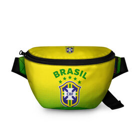 Поясная сумка 3D с принтом Бразилия в Тюмени, 100% полиэстер | плотная ткань, ремень с регулируемой длиной, внутри несколько карманов для мелочей, основное отделение и карман с обратной стороны сумки застегиваются на молнию | brasil | brazil | бразилия | бразильская сборная | сборная бразилии | сборная бразилии по футболу | сборные | форма | футбол | футбольные сборные | чемпиона | чемпионат мира