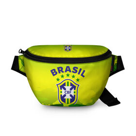 Поясная сумка 3D с принтом Бразилия в Тюмени, 100% полиэстер | плотная ткань, ремень с регулируемой длиной, внутри несколько карманов для мелочей, основное отделение и карман с обратной стороны сумки застегиваются на молнию | brasil | brazil | бразилия | бразильская сборная | сборная бразилии | сборная бразилии по футболу | сборные | форма | футбол | футбольные сборные | чемпиона | чемпионат мира