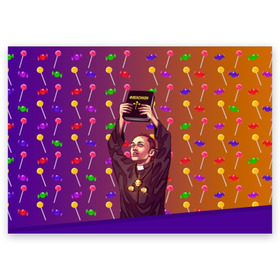 Поздравительная открытка с принтом Gone.Fludd (art) 4 в Тюмени, 100% бумага | плотность бумаги 280 г/м2, матовая, на обратной стороне линовка и место для марки
 | fludd | gone | gone.fludd | mambl | rap | гон флад | кубик льда | мамбл | реп | сахарный человек