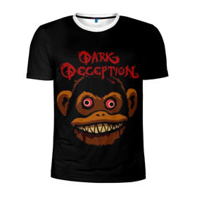 Мужская футболка 3D спортивная с принтом Dark Deception 1 в Тюмени, 100% полиэстер с улучшенными характеристиками | приталенный силуэт, круглая горловина, широкие плечи, сужается к линии бедра | Тематика изображения на принте: dark | dark deception | deception | five night | fnaf | game | horror | дарк десепшен | игра