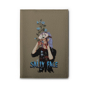 Обложка для автодокументов с принтом Sally Face в Тюмени, натуральная кожа |  размер 19,9*13 см; внутри 4 больших “конверта” для документов и один маленький отдел — туда идеально встанут права | Тематика изображения на принте: sally face | игра | компьютерная игра | лицо | маска | протез | салли фейс | школа | шрамы