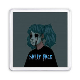 Магнит 55*55 с принтом Sally Face в Тюмени, Пластик | Размер: 65*65 мм; Размер печати: 55*55 мм | sally face | игра | компьютерная игра | лицо | маска | протез | салли фейс | школа | шрамы