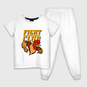 Детская пижама хлопок с принтом Fight Club в Тюмени, 100% хлопок |  брюки и футболка прямого кроя, без карманов, на брюках мягкая резинка на поясе и по низу штанин
 | box | boxing | bruce lee | champion | dragon | fight | fighter | judo | muay thai | team | tiger | ufc | али | боевые | боец | бой | бокс | боксер | борьба | брюс ли | воин | дзюдо | дракон | единоборства | искусство | карате | контакт | кулак | лев