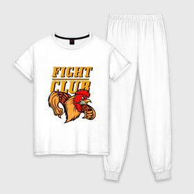 Женская пижама хлопок с принтом Fight Club в Тюмени, 100% хлопок | брюки и футболка прямого кроя, без карманов, на брюках мягкая резинка на поясе и по низу штанин | box | boxing | bruce lee | champion | dragon | fight | fighter | judo | muay thai | team | tiger | ufc | али | боевые | боец | бой | бокс | боксер | борьба | брюс ли | воин | дзюдо | дракон | единоборства | искусство | карате | контакт | кулак | лев