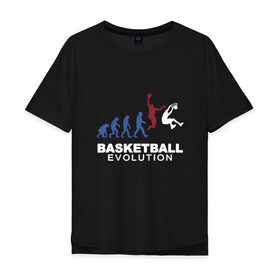 Мужская футболка хлопок Oversize с принтом Баскетбольная эволюция в Тюмени, 100% хлопок | свободный крой, круглый ворот, “спинка” длиннее передней части | and1 | basketball | coach | evolution | game | james | jordan | lebron | monkey | mvp | nba | player | slam dunk | sport | streetball | team | баскетбол | баскетболист | бросок | джеймс | джордан | игра | игрок | леброн | мяч | нба | обезьяна | 