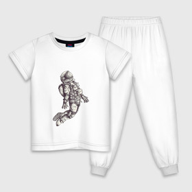 Детская пижама хлопок с принтом Космонавт в Тюмени, 100% хлопок |  брюки и футболка прямого кроя, без карманов, на брюках мягкая резинка на поясе и по низу штанин
 | 12 апреля | cosmonaut | space | апрель | астронавт | гагарин | космонавт | космонавтики | космос | юрий гагарин
