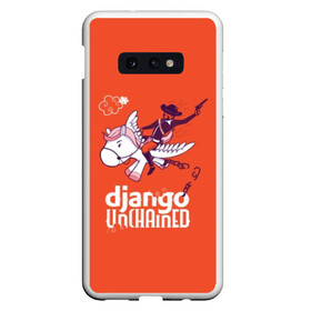 Чехол для Samsung S10E с принтом Django on a pony в Тюмени, Силикон | Область печати: задняя сторона чехла, без боковых панелей | Тематика изображения на принте: dicaprio | django | film | movie | pony | tarantino | джанго | джанго освобожденный | ди каприо | дикаприо | квентин | кино | тарантино | фильмы