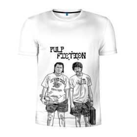 Мужская футболка 3D спортивная с принтом Pulp Fiction в Тюмени, 100% полиэстер с улучшенными характеристиками | приталенный силуэт, круглая горловина, широкие плечи, сужается к линии бедра | кино | криминальное чтиво | тарантино | фильмы | чтиво