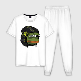 Мужская пижама хлопок с принтом Pepe в Тюмени, 100% хлопок | брюки и футболка прямого кроя, без карманов, на брюках мягкая резинка на поясе и по низу штанин
 | 