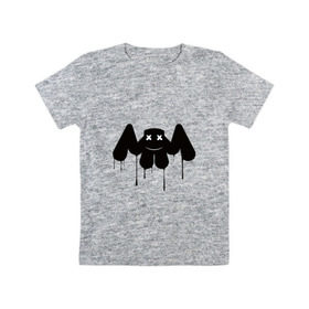 Детская футболка хлопок с принтом маршмеллоу в Тюмени, 100% хлопок | круглый вырез горловины, полуприлегающий силуэт, длина до линии бедер | fortnite marshmello | marshmello | картинки маршмеллоу | маршмеллоу | маршмеллоу диджей | маршмеллоу фортнайт