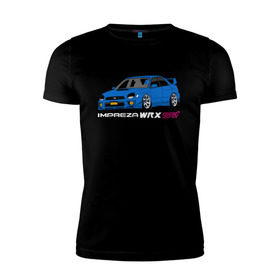 Мужская футболка премиум с принтом Subaru Impreza WRX STI (GD) в Тюмени, 92% хлопок, 8% лайкра | приталенный силуэт, круглый вырез ворота, длина до линии бедра, короткий рукав | impreza wrx sti | subaru | subaru impreza | subaru impreza wrx sti | wrx sti