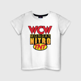 Детская футболка хлопок с принтом WCW Monday Night Nitro в Тюмени, 100% хлопок | круглый вырез горловины, полуприлегающий силуэт, длина до линии бедер | nitro | wcw | wrestling | рестлинг