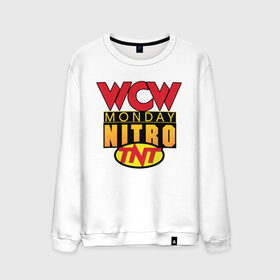 Мужской свитшот хлопок с принтом WCW Monday Night Nitro в Тюмени, 100% хлопок |  | nitro | wcw | wrestling | рестлинг