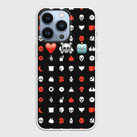 Чехол для iPhone 13 Pro с принтом Love, Death + Robots в Тюмени,  |  | Тематика изображения на принте: dead | deads | death | netflix | pattern | robot | robots | и роботы | любовь | мультик | нетфликс | паттерн | роботы | сериал | смайлики | смайлы