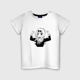 Детская футболка хлопок с принтом Чика Фудзивара в Тюмени, 100% хлопок | круглый вырез горловины, полуприлегающий силуэт, длина до линии бедер | kaguya sama: love is war | аниме | тика фудзивара