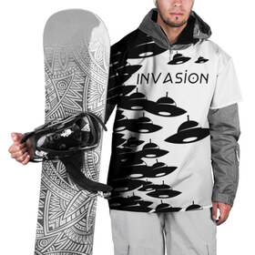 Накидка на куртку 3D с принтом Вторжение в Тюмени, 100% полиэстер |  | invasion | ufo | вторжение | инопланетянин | летающая тарелка | нло | пришельцы