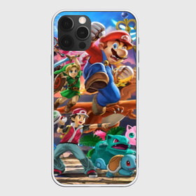 Чехол для iPhone 12 Pro Max с принтом Super Smash Bros ultimate в Тюмени, Силикон |  | Тематика изображения на принте: game | mario | nintendo | nintendo all star | pikachu | pokemon | super smash bros | ultimate | джиглипафф | донки конг | зельда | игры | линк | марио | нинтендо | пикачу | покемоны | эш