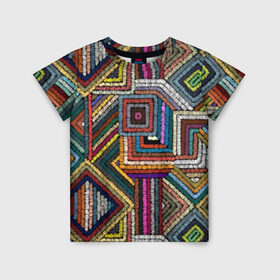 Детская футболка 3D с принтом Этнический орнамент в Тюмени, 100% гипоаллергенный полиэфир | прямой крой, круглый вырез горловины, длина до линии бедер, чуть спущенное плечо, ткань немного тянется | bright | carpet | colors | embroidery | ethnic | fashion | geometric | national | ornament | pattern | style | thread | вышивка | геометрический | ковер | мода | национальная | нитки | орнамент | стиль | узор | цвета | этнический | яркие